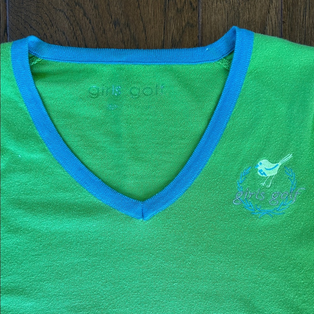 Sweater by Girls Golf Birdie Lime Green and Robin Egg Blue Size Medium